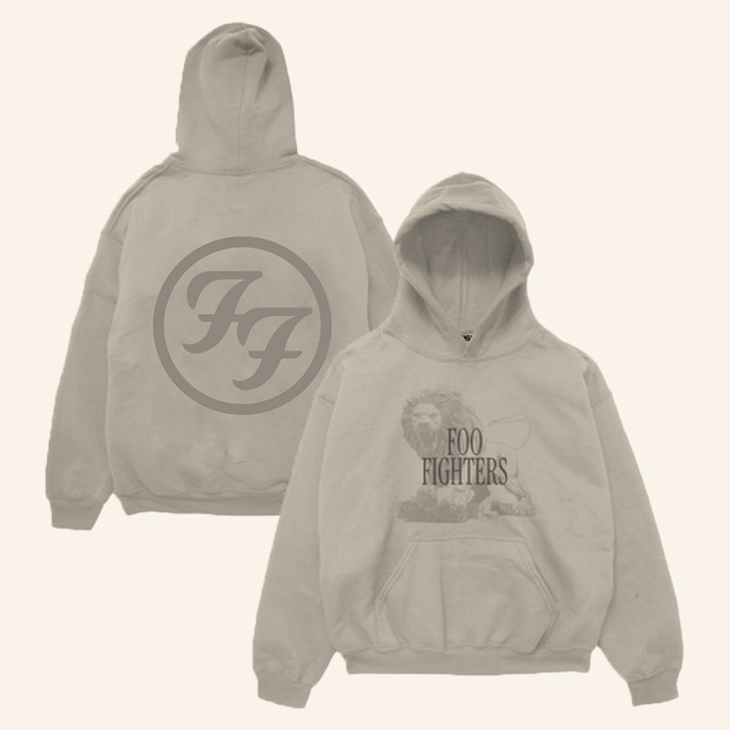 Foo Fighters Merch FF Logo Lion Hoodie Unique Gifts For Music Lovers-1