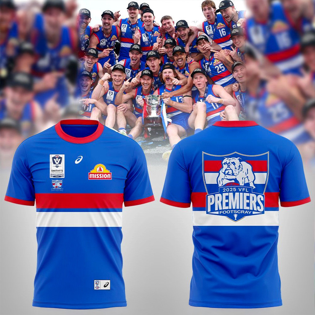 Footscray Bulldogs The Winners VFL 2025 Premiers T-Shirt Fan Merch Gift For Men-1 Footscray Bulldogs The Winners VFL 2025 Premiers T-Shirt Fan Merch Gift For Men-1