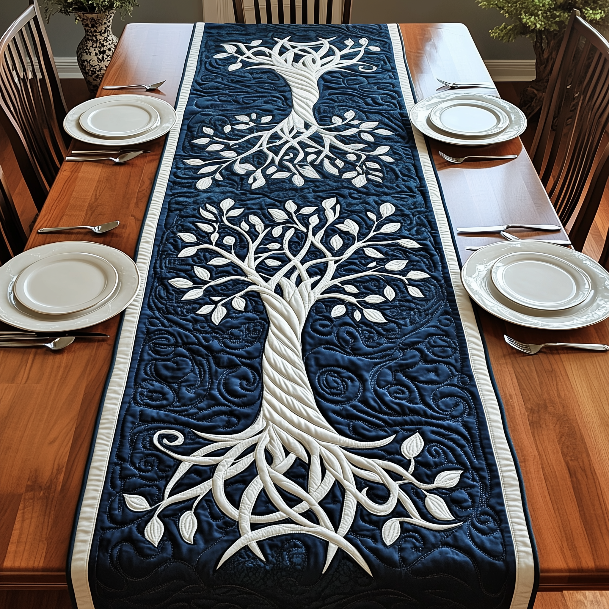 Forest Spirit Quilted Table Runner Best Valentines Day Gifts-1 Forest Spirit Quilted Table Runner Best Valentines Day Gifts-1