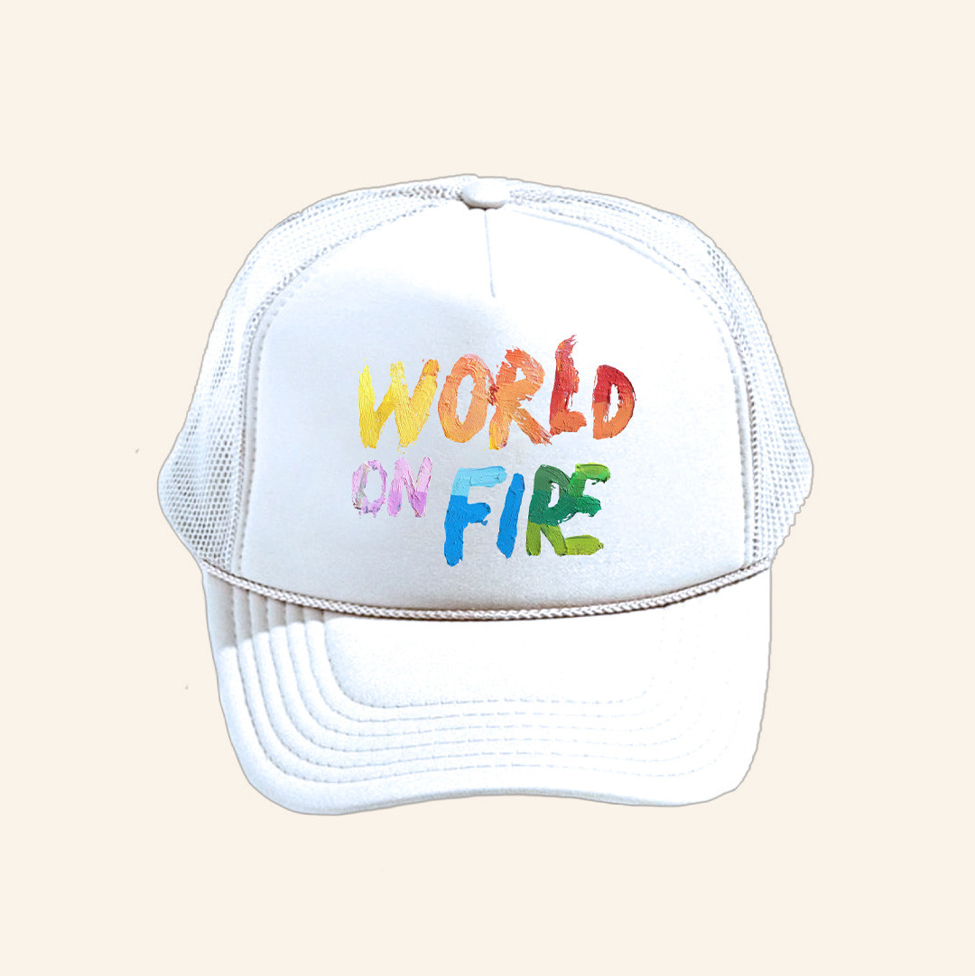 Forking And Country Merch World On Fire Trucker Hat Xmas Presents For Him-1 Forking And Country Merch World On Fire Trucker Hat Xmas Presents For Him-1