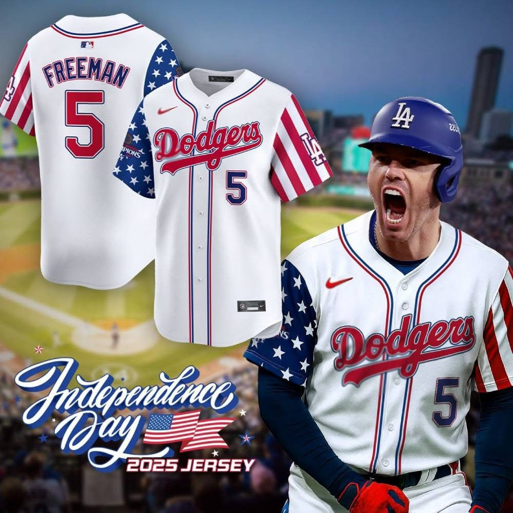Freddie Freeman Los Angeles Dodgers Jersey MLB Merch 4Th Of July Baseball Fan Gifts 2025-1 Freddie Freeman Los Angeles Dodgers Jersey MLB Merch 4Th Of July Baseball Fan Gifts 2025-1