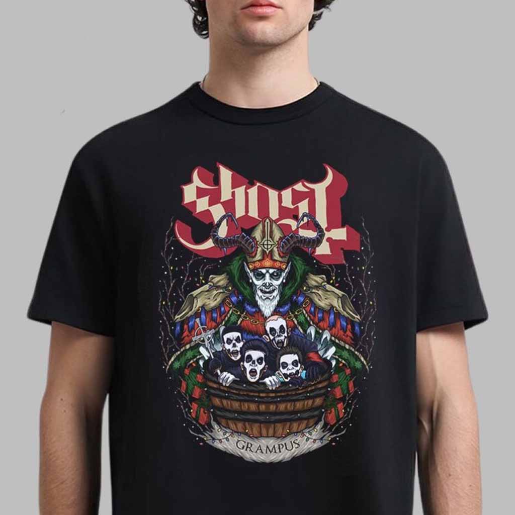 Ghost Grampus Nihil Xmas Rockabilia T-Shirt Ghost Merch Gifts For Christmas-1