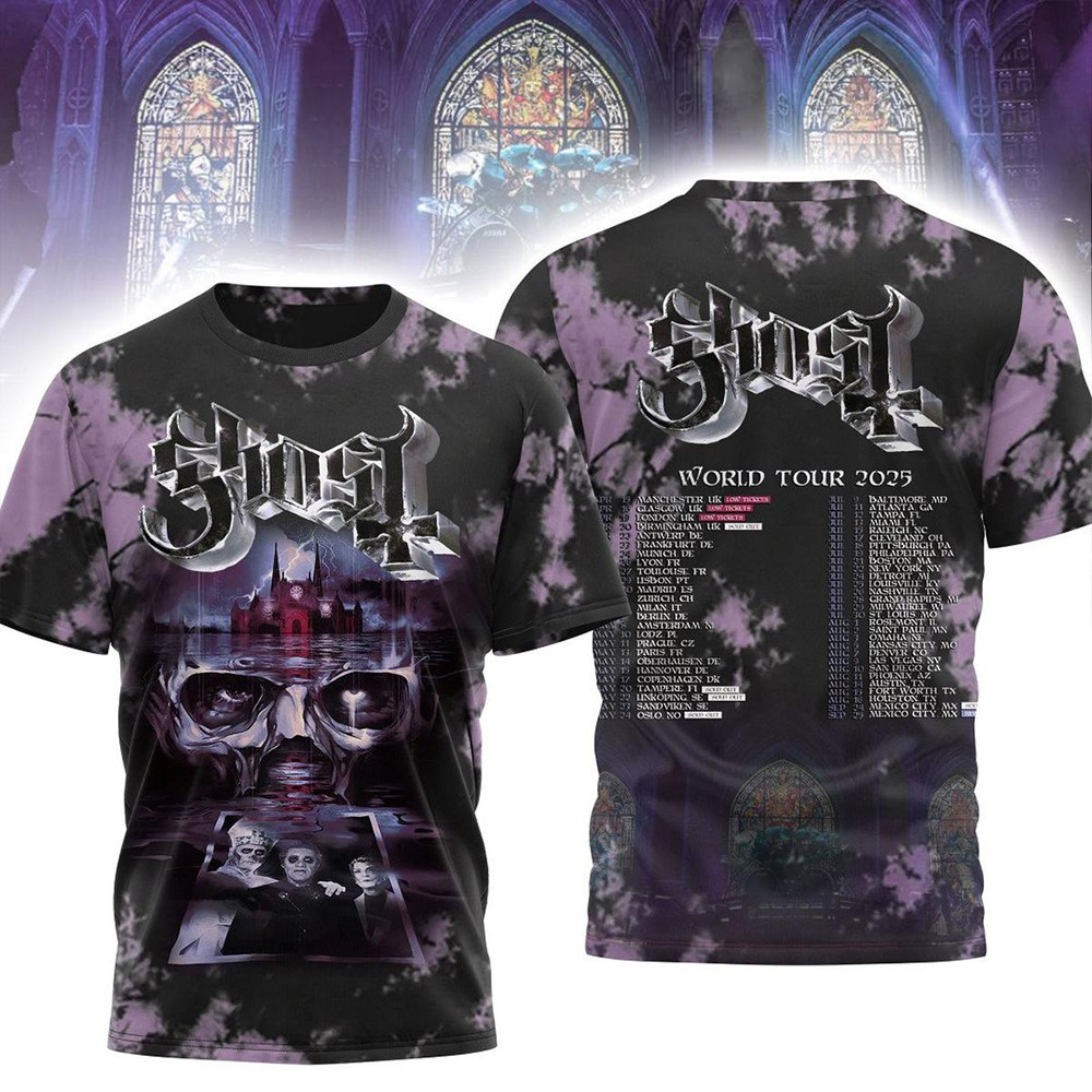 Ghost Rock Band World Tour 2025 The Schedule T-Shirt Ghost Merch Dad Fathers Day Gifts-1