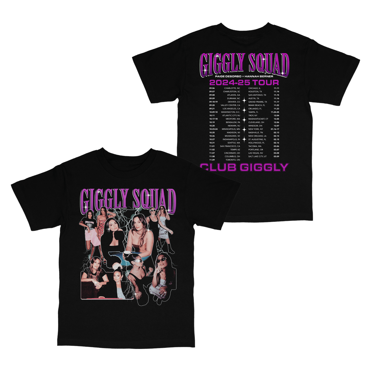 Giggly Squad Merch T-Shirt Club Giggly Tour Shirt 2024 2025 Fan Merch Gifts-1