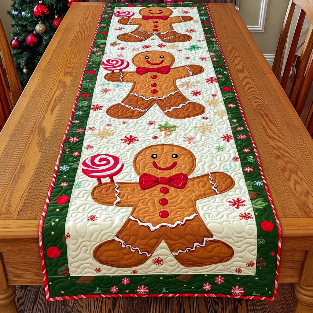 Gingerbeard Baby Quilted Table Runner Christmas Holiday Dining Table Runner Best Family Gift Ideas-1 Gingerbeard Baby Quilted Table Runner Christmas Holiday Dining Table Runner Best Family Gift Ideas-1