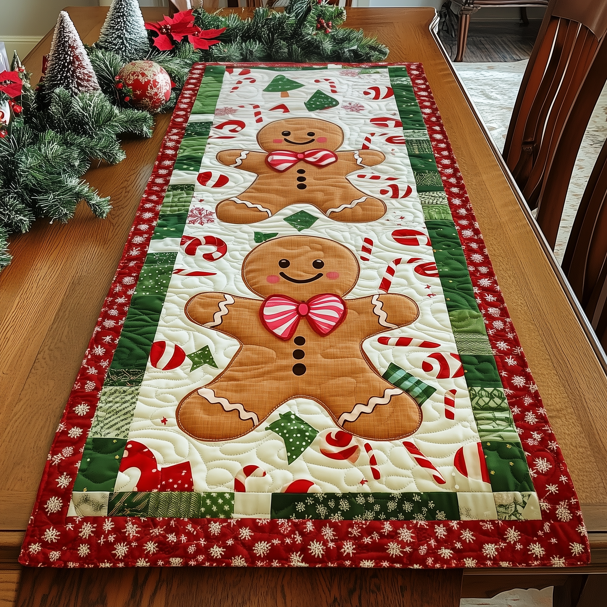 Gingerbeard Baby Quilted Table Runner Christmas Holiday Dining Table Runner Best Family Gifts 2025-1 Gingerbeard Baby Quilted Table Runner Christmas Holiday Dining Table Runner Best Family Gifts 2025-1