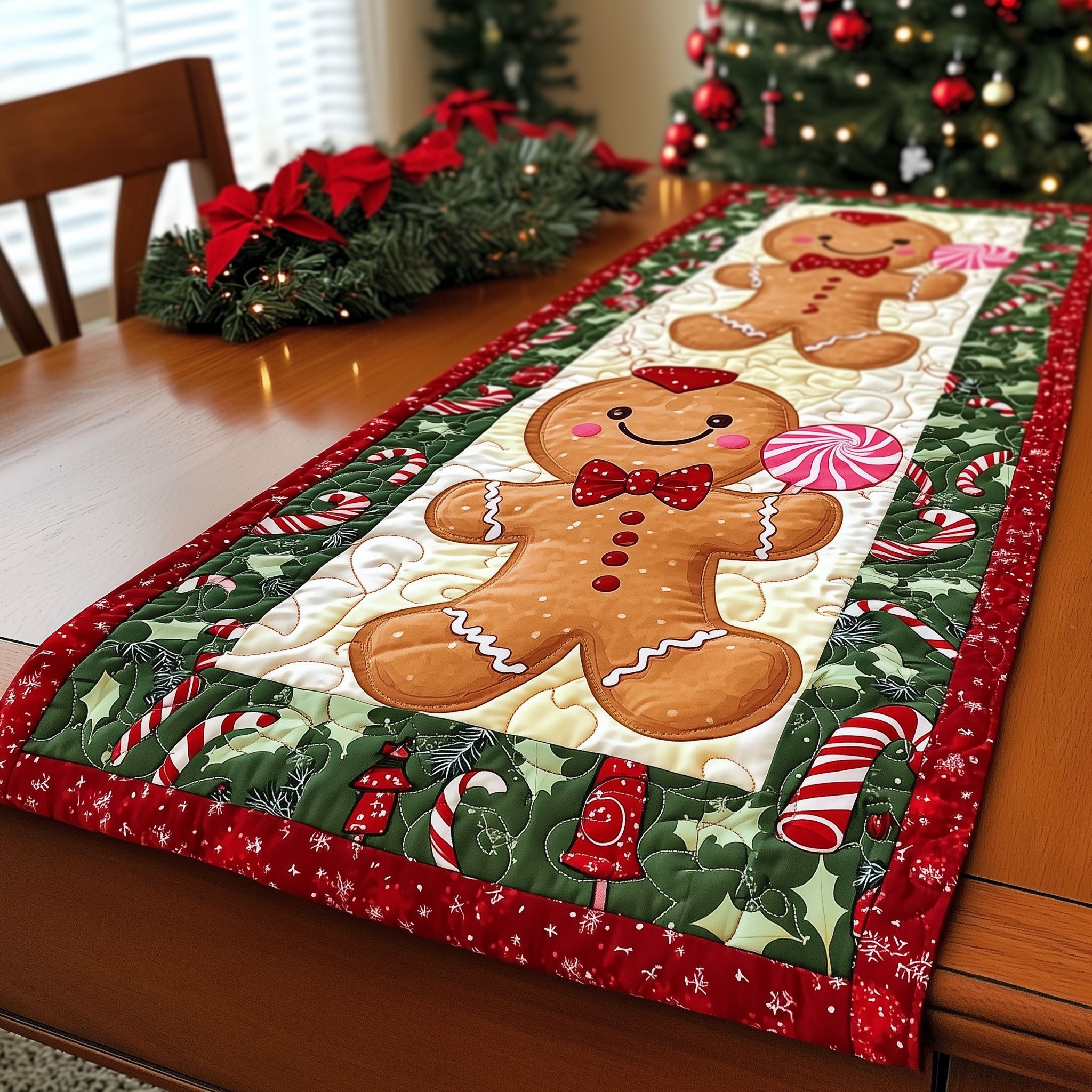 Gingerbeard Baby Quilted Table Runner Christmas Holiday Dining Table Runner Best Gifts Xmas-1 Gingerbeard Baby Quilted Table Runner Christmas Holiday Dining Table Runner Best Gifts Xmas-1