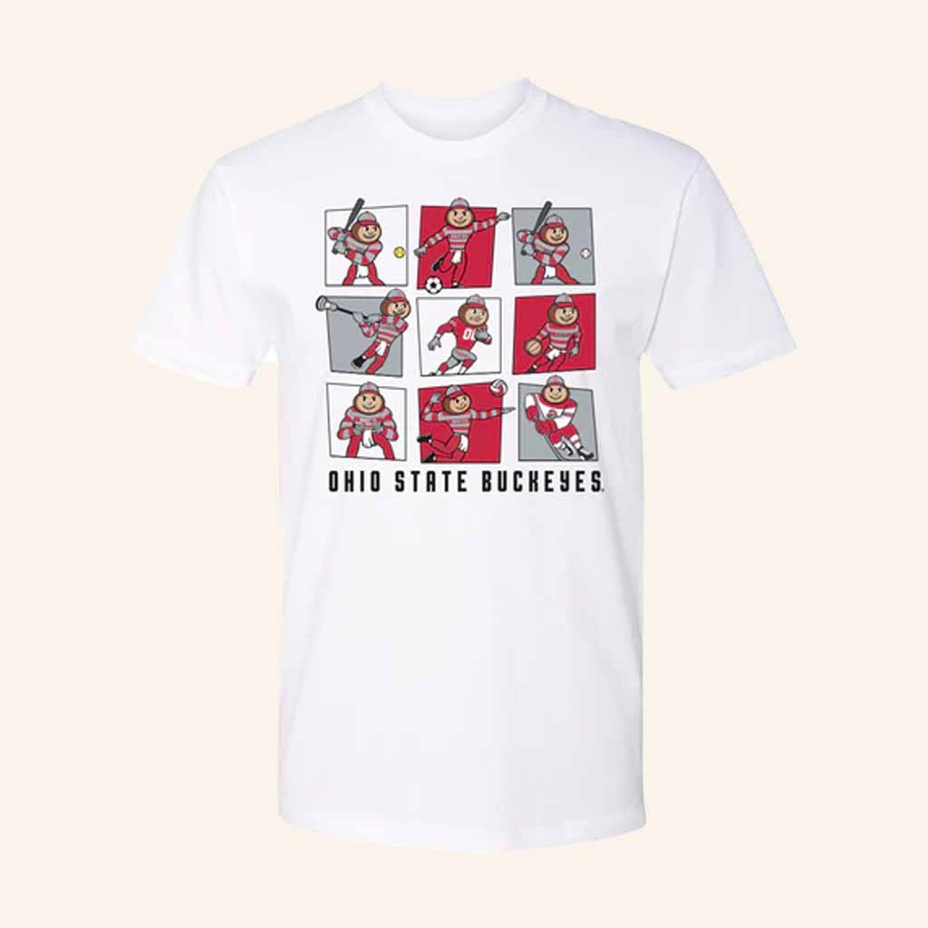 Go Buckeyes Merch Ohio State Buckeyes Sporty Brutus T-Shirt Gift For Brother-1