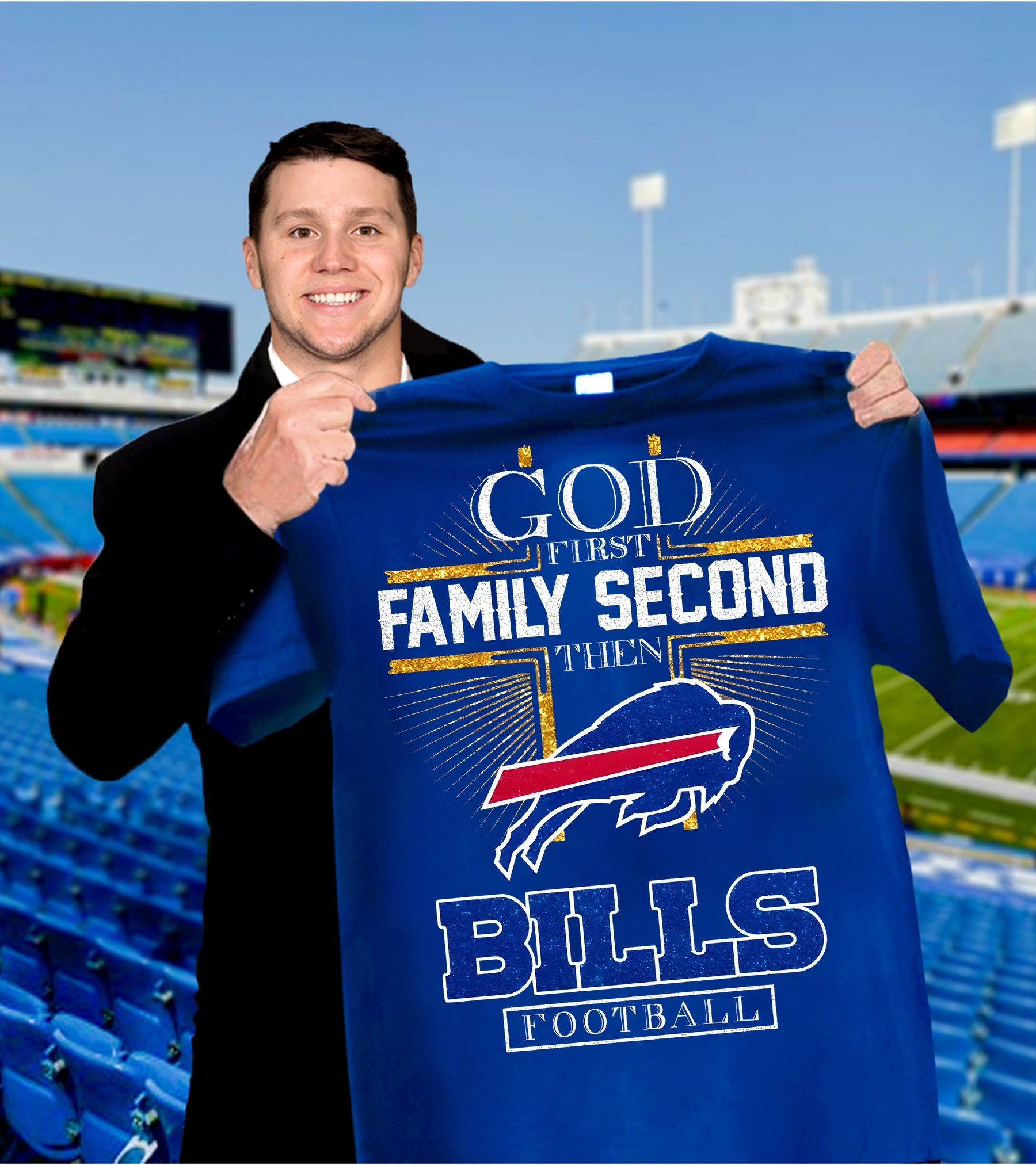 God First Family Second Then Bills Football Shirt Best Gifts For Buffalo Bills Fans-1