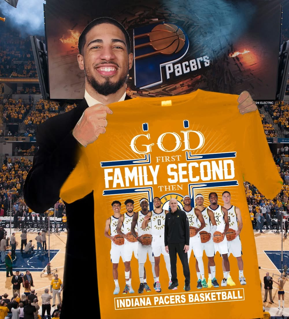 God First Family Second Then Indiana Pacers Shirt Basketball Fan Merch Faith Gifts For Him-1
