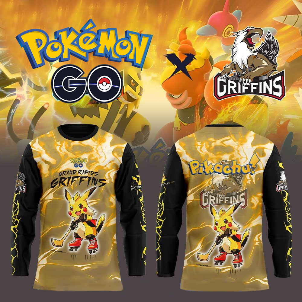 Grand Rapids Griffins x Pokemon GO 2025 Long Sleeve Good Fathers Day Gifts-1 Grand Rapids Griffins x Pokemon GO 2025 Long Sleeve Good Fathers Day Gifts-1