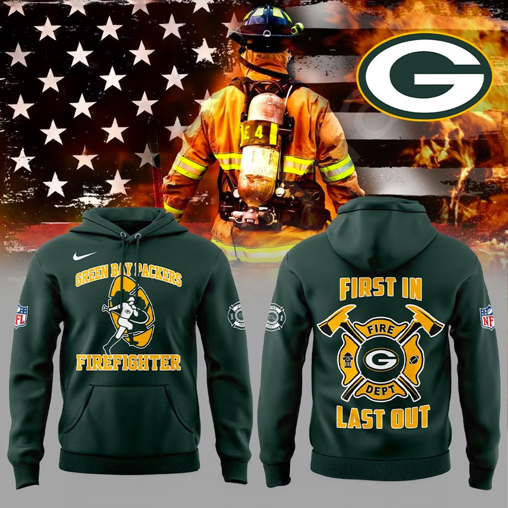 Green Bay Packers Firefighter Appreciation 2025 Hoodie Packers Merch Gift For Men-1