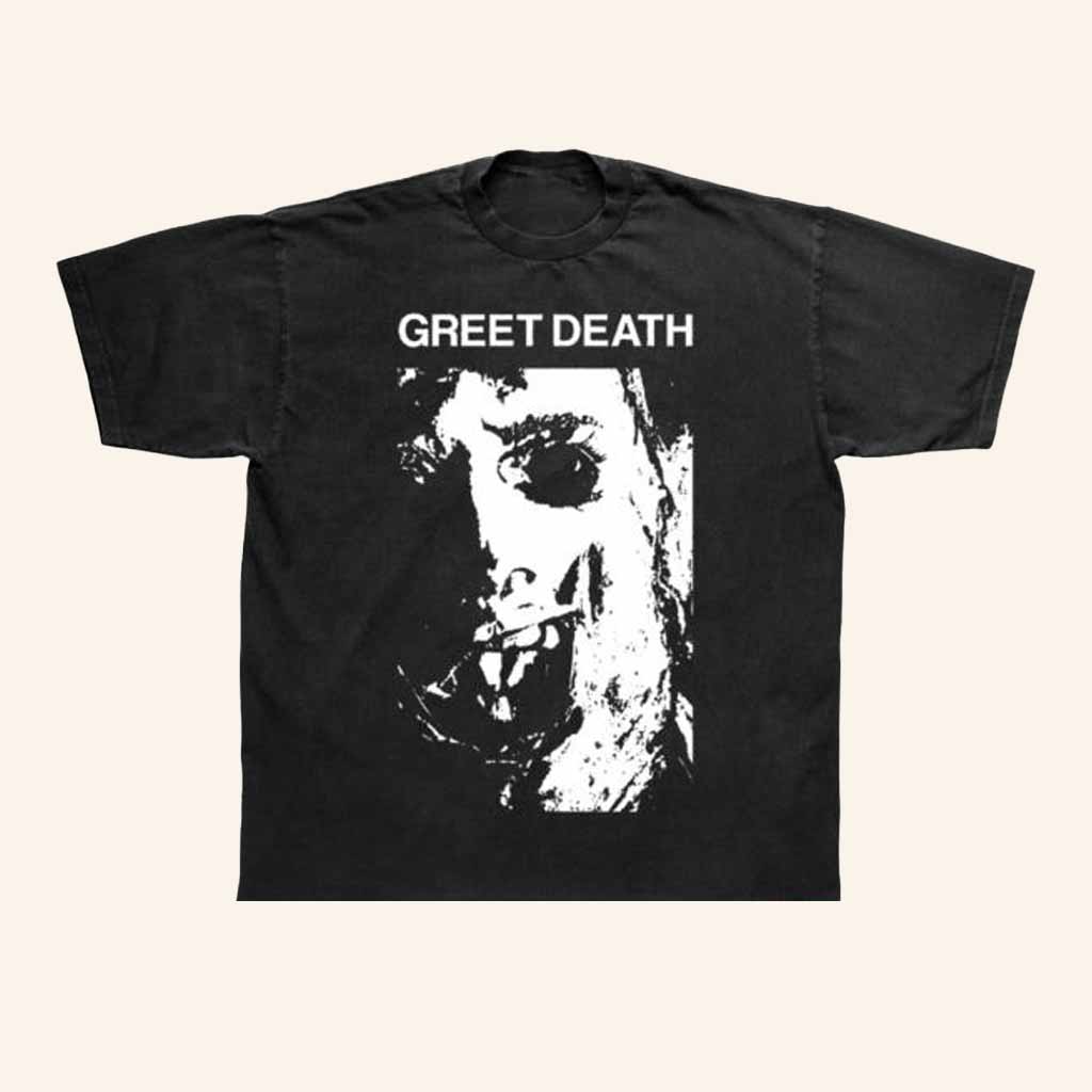 Greet Death Merch Chainsaw Greet Death Shirt Gifts For Rock Fans-1 Greet Death Merch Chainsaw Greet Death Shirt Gifts For Rock Fans-1