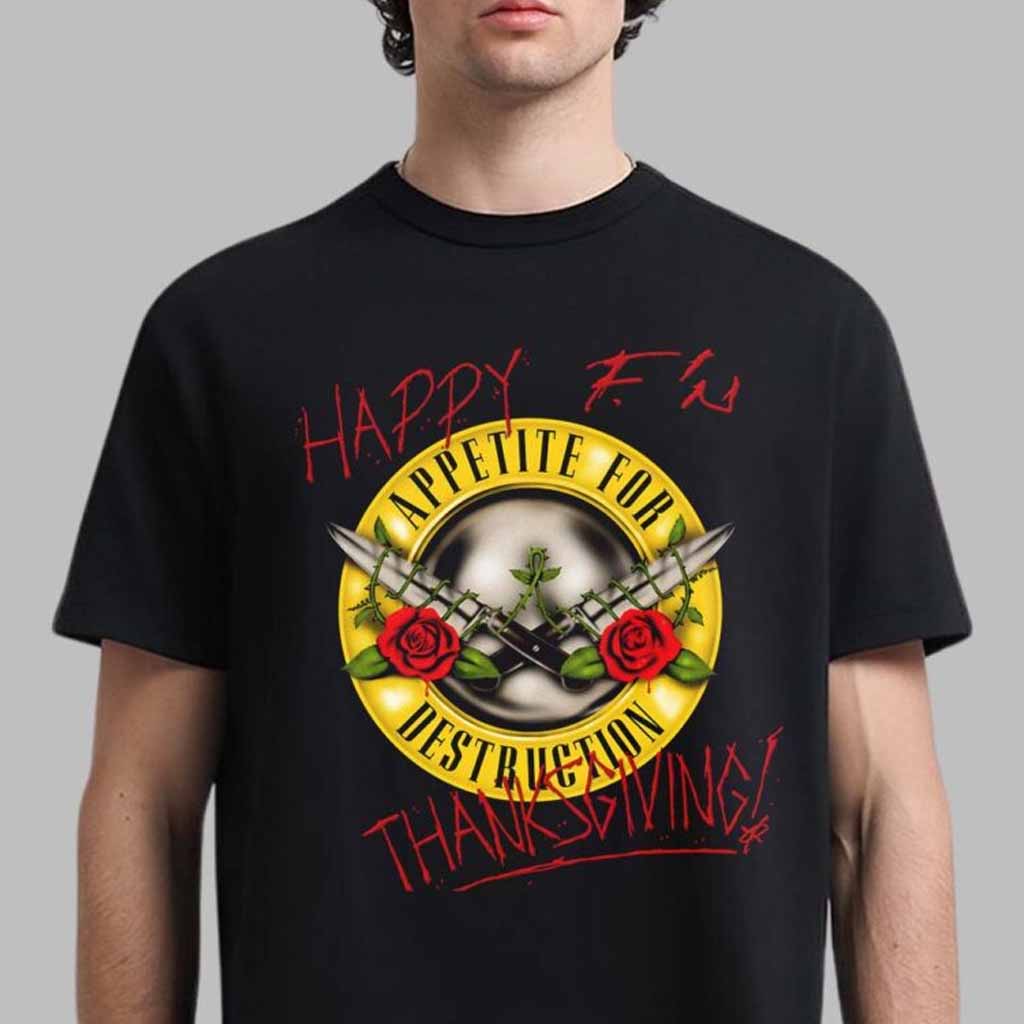 Guns N Roses Happy Thanksgivng 2024 Logo T-Shirt Guns N Roses Merch Him Gifts-1 Guns N Roses Happy Thanksgivng 2024 Logo T-Shirt Guns N Roses Merch Him Gifts-1