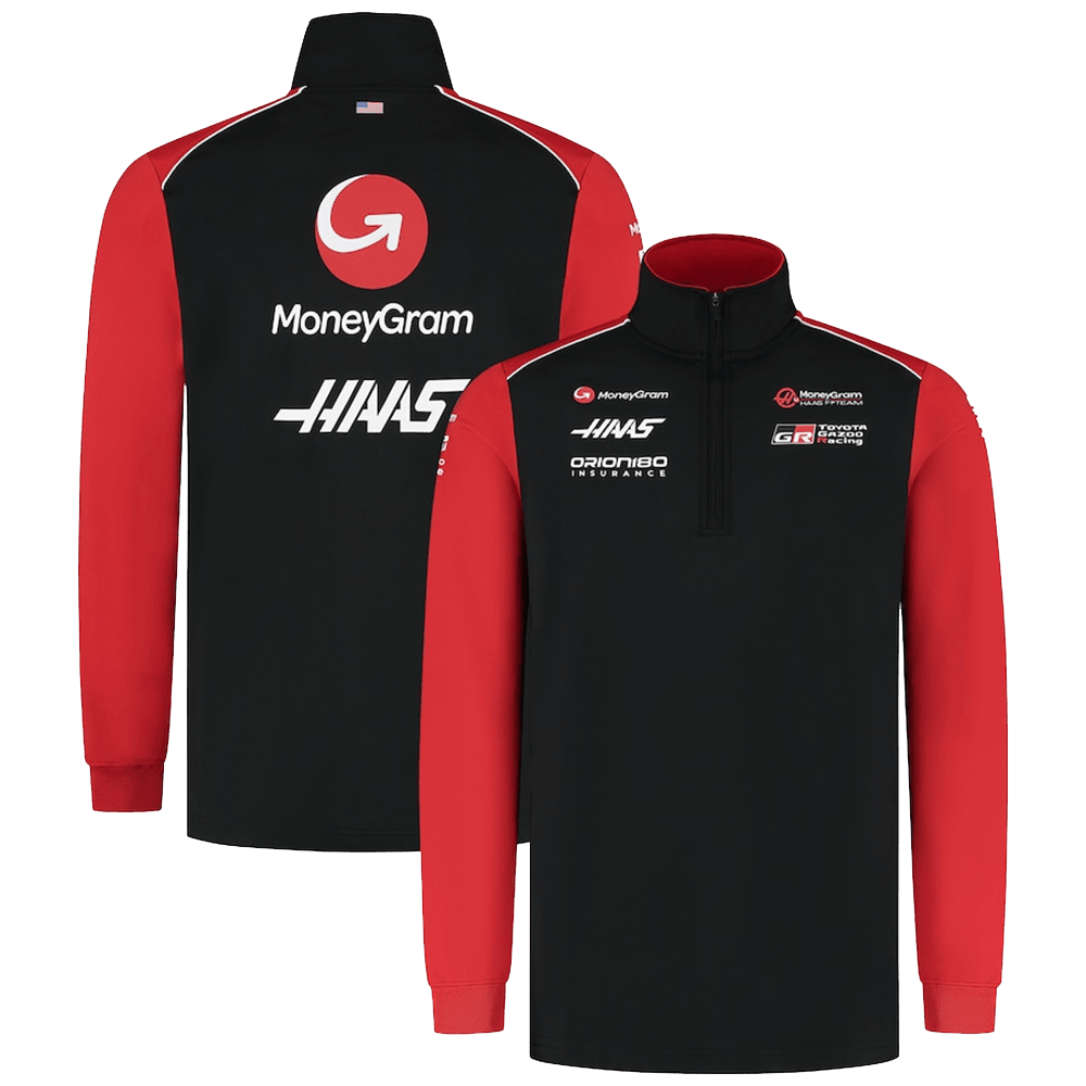 Haas F1 Merch Haas F1 Team Quarter Zip Sweatshirt Good Father's Day Presents-1 Haas F1 Merch Haas F1 Team Quarter Zip Sweatshirt Good Father's Day Presents-1