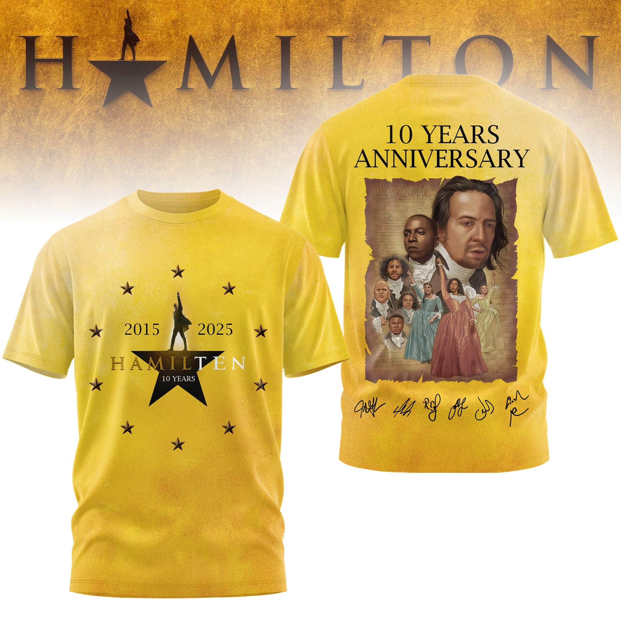 Hamilton 10 Years Anniversary 2015-2025 T-Shirt Hamilton Show Merchandise Fan Gifts-1