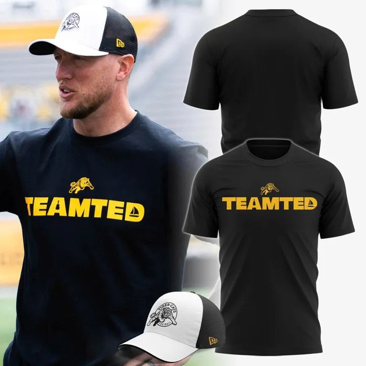 Hamilton Tiger-Cats x TeamTed T-Shirt Football Fan Merch Apparel For Men-1