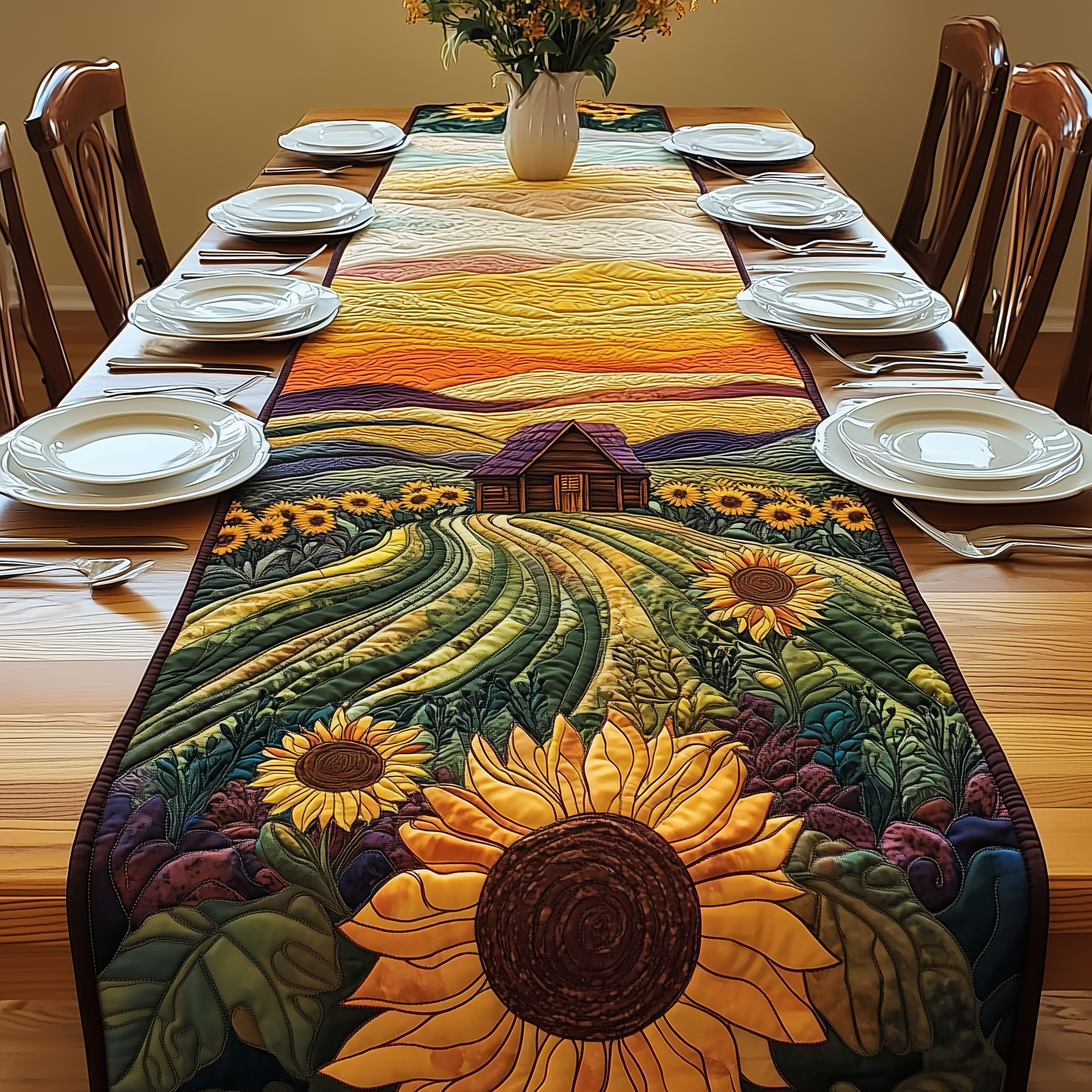 Harvest of Rays Quilted Table Runner Valentine Day Gift Ideas For Son In Law-1 Harvest of Rays Quilted Table Runner Valentine Day Gift Ideas For Son In Law-1