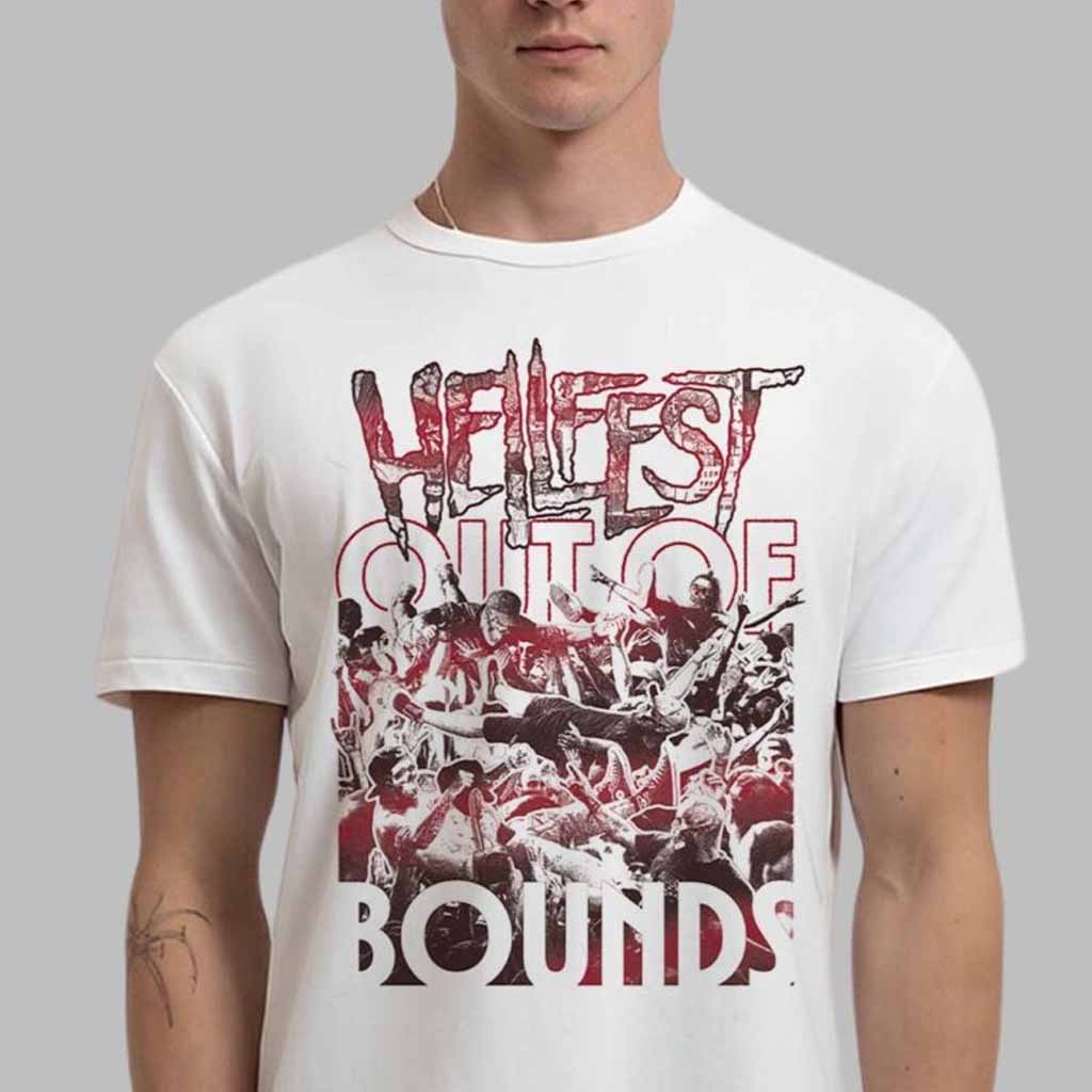 Hellfest Out Of Bounds Blanc 2025 Collection T-Shirt Hellfest Merch Gifts For Movie Fans-1
