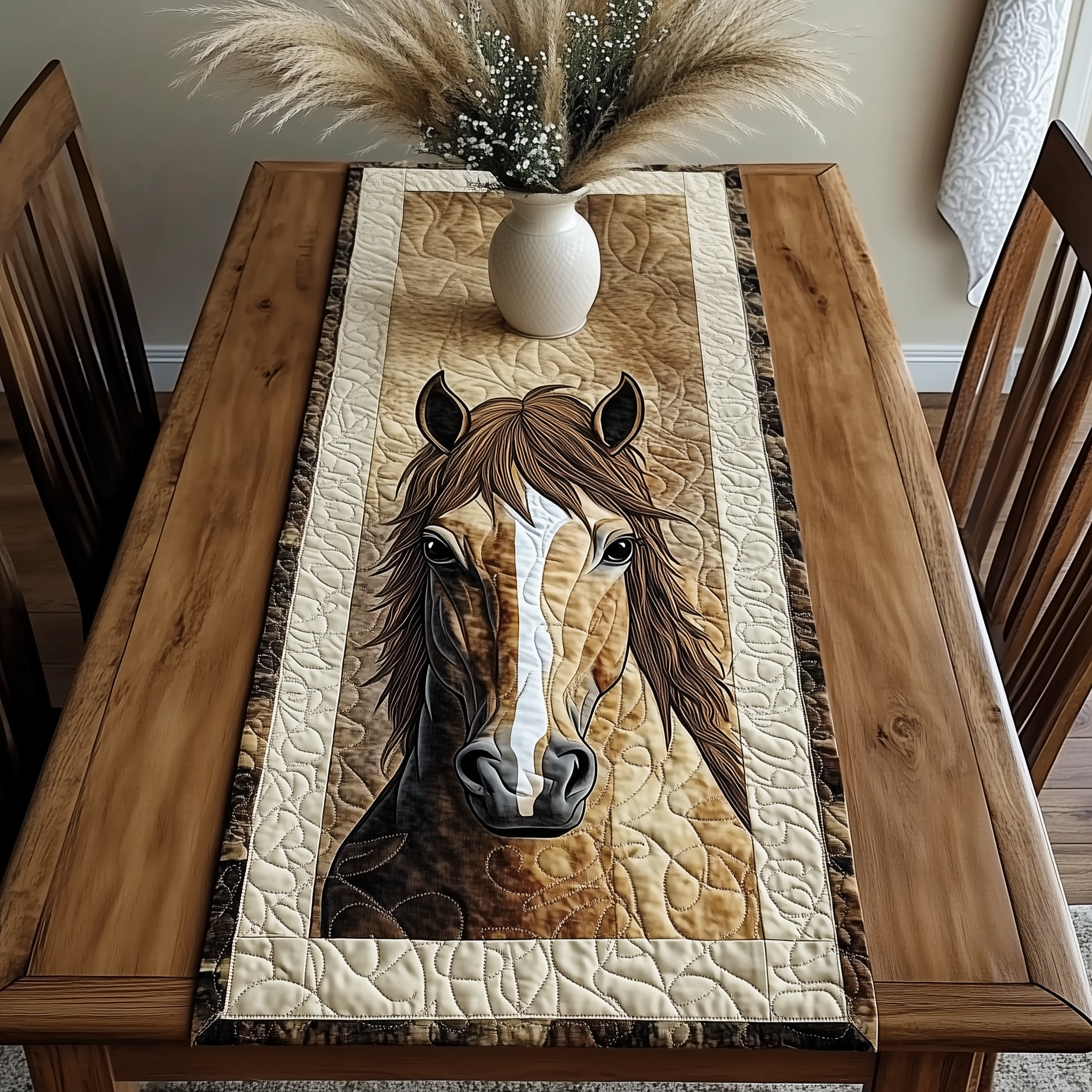 Horse Quilted Table Runner Dining Table Runner Gift Item Themed Horse Present Ideas-1 Horse Quilted Table Runner Dining Table Runner Gift Item Themed Horse Present Ideas-1