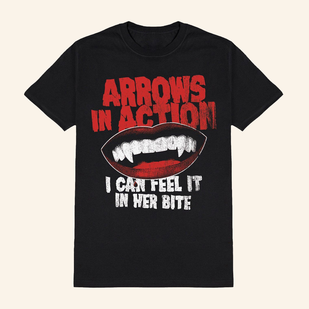 Hot Topic Merch Arrows In Action Vampire Bite T-Shirt Halloween Gifts For Friend-1 Hot Topic Merch Arrows In Action Vampire Bite T-Shirt Halloween Gifts For Friend-1