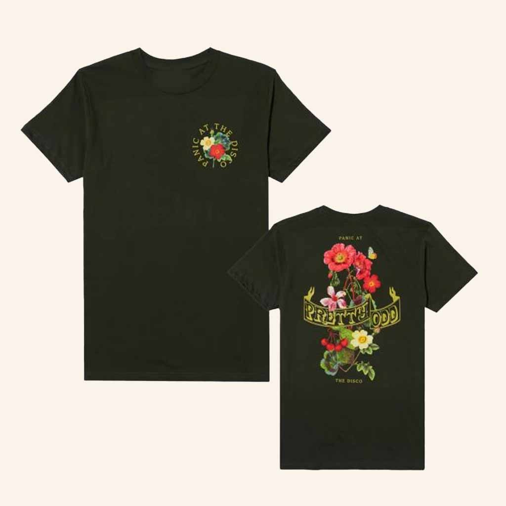 Hot Topic Merch Panic At The Disco Pretty Odd Flowers T-Shirt Gifts For My Wife-1