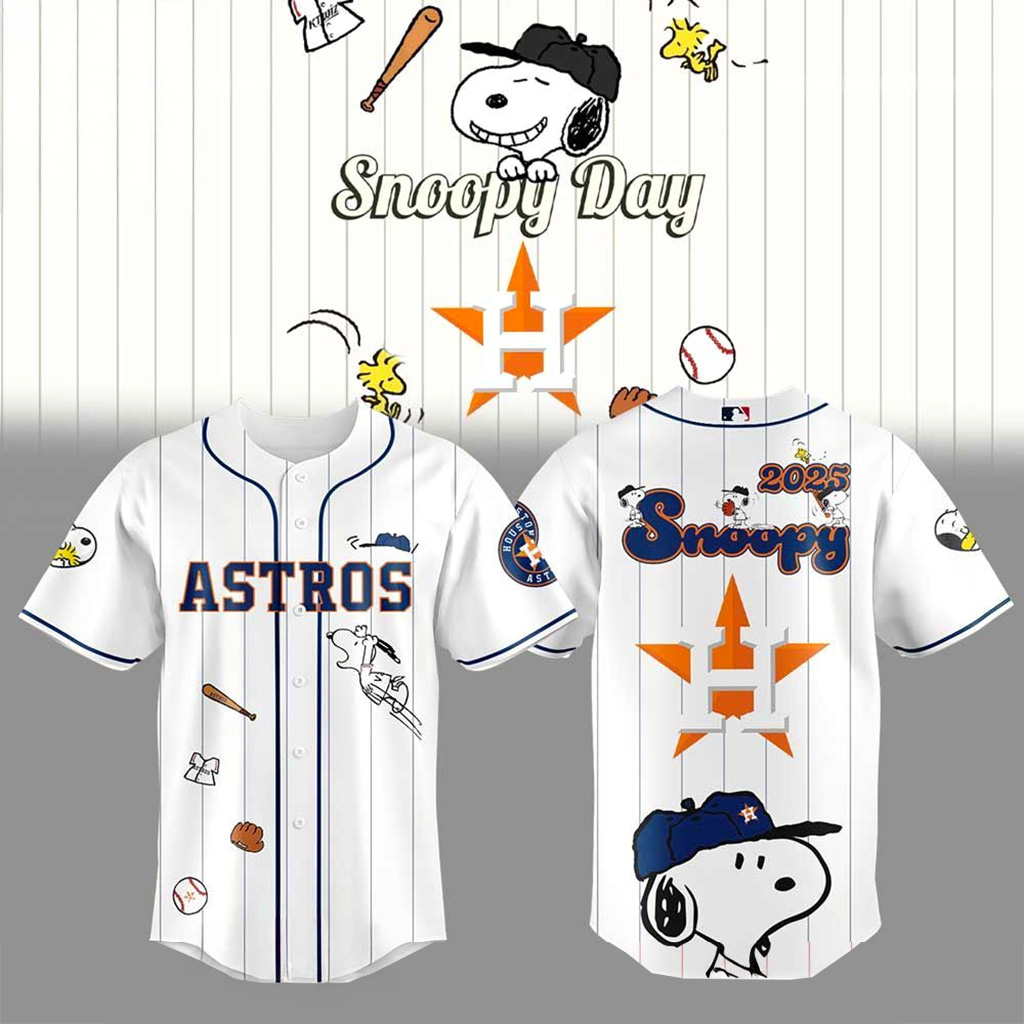 Houston Astros Snoopy Day Jersey Houston Astros Merch Baseball Enthusiast Gifts-1