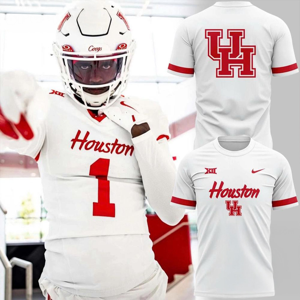 Houston Cougars Football New Uniform 2025 T-Shirt Houston Cougars Merch Fans Gifts-1 Houston Cougars Football New Uniform 2025 T-Shirt Houston Cougars Merch Fans Gifts-1