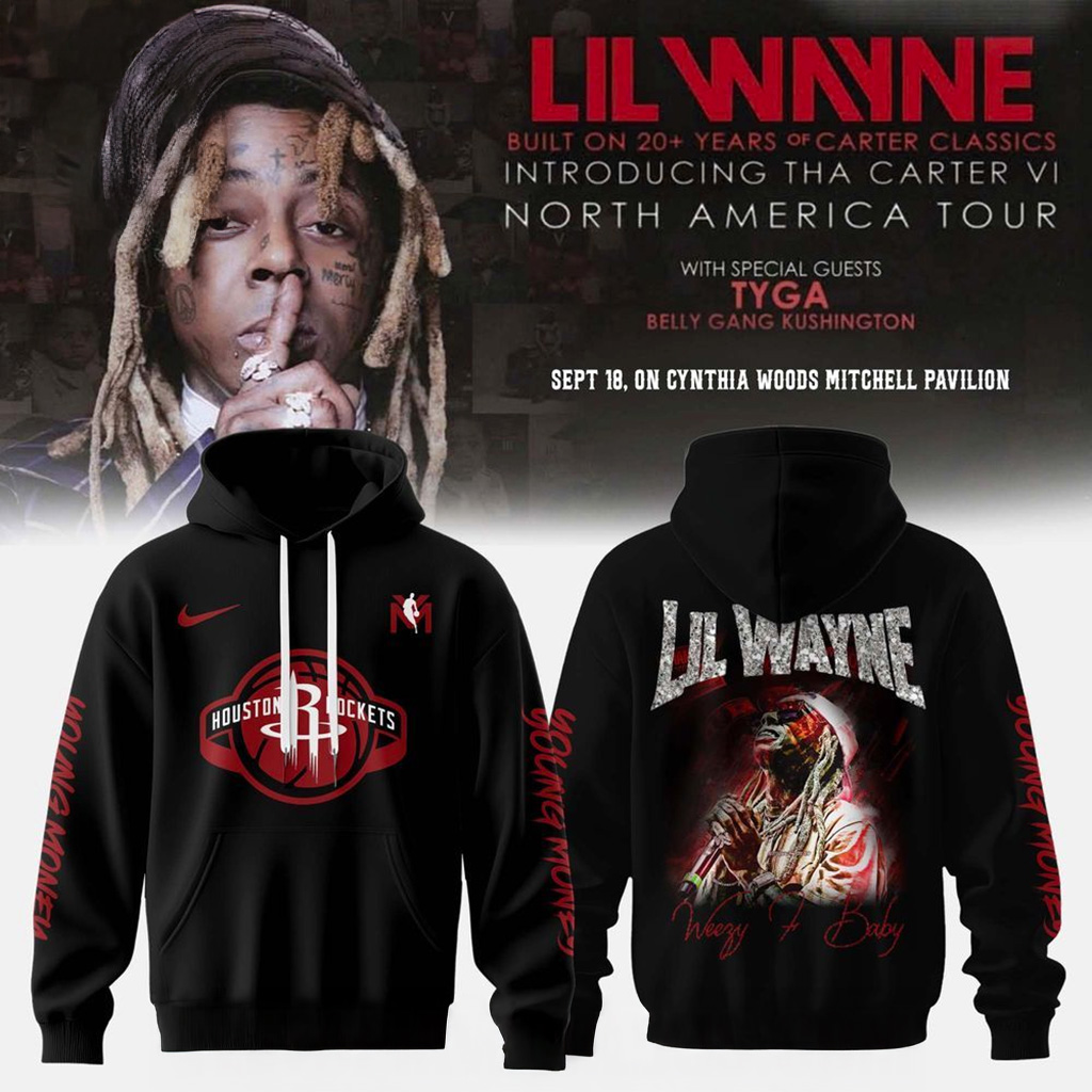 Houston Rockets X Lil Wayne X Tha Carter Vi Courtside Hoodie Houston Rockets Merch Fan Gifts-1 Houston Rockets X Lil Wayne X Tha Carter Vi Courtside Hoodie Houston Rockets Merch Fan Gifts-1