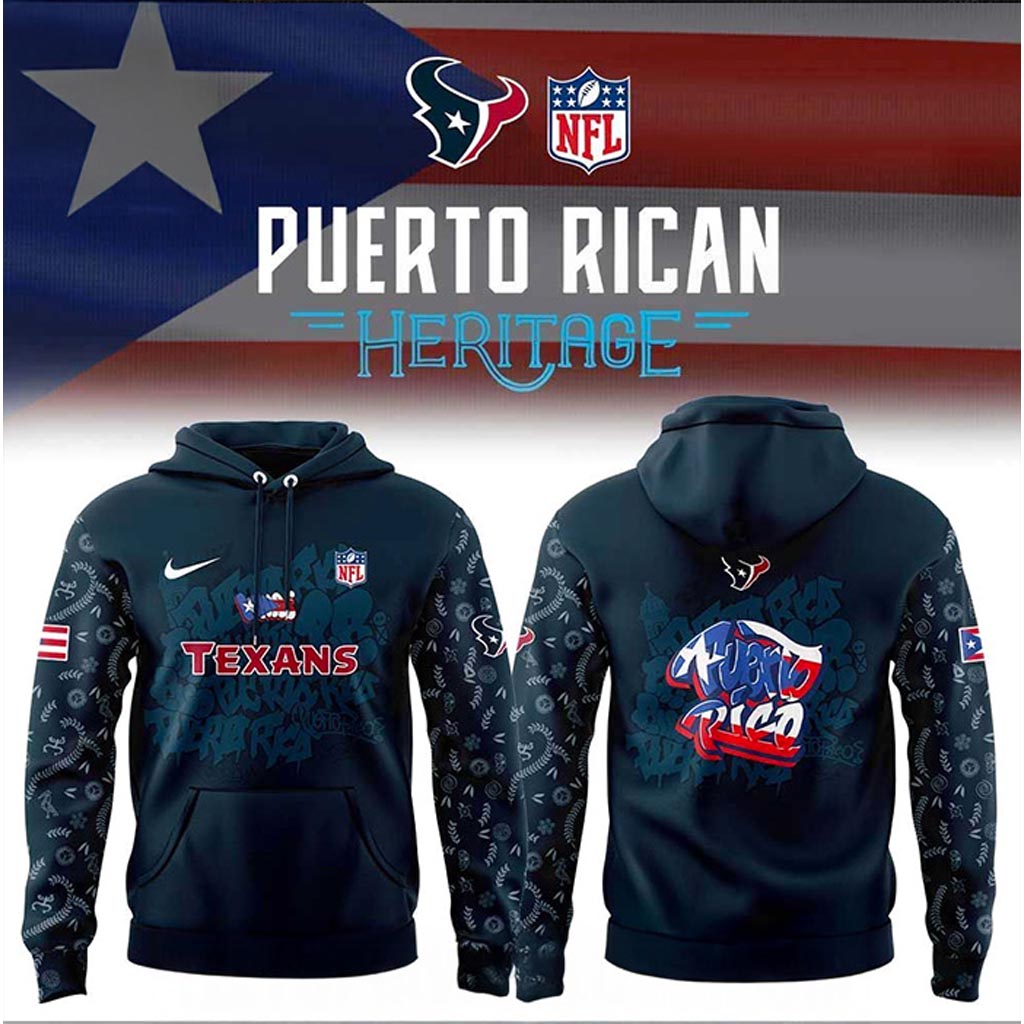 Houston Texans Puerto Rican Heritage Hoodie Houston Texans Merch Gift For Husband-1