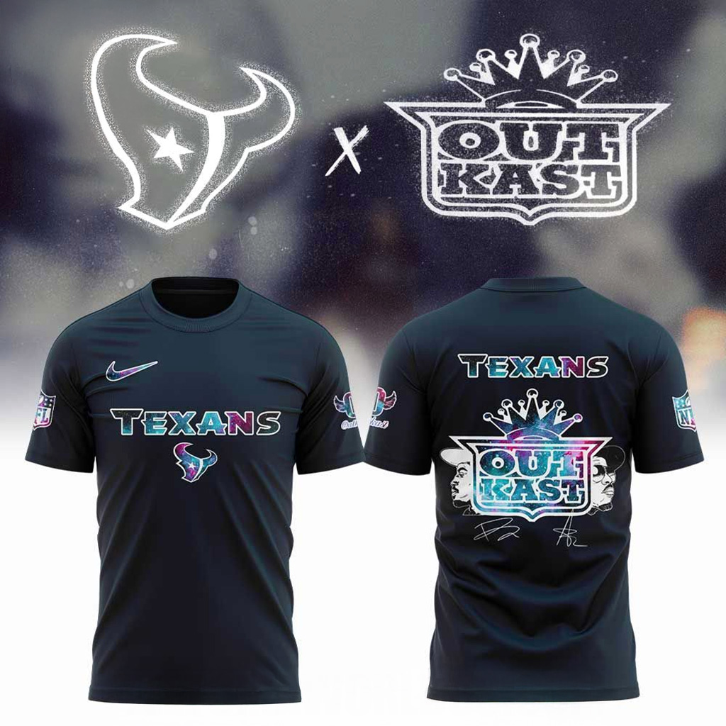 Houston Texans x Outkast Galaxy Signature T-Shirt Houston Texans Merch Football Themed Gifts-1