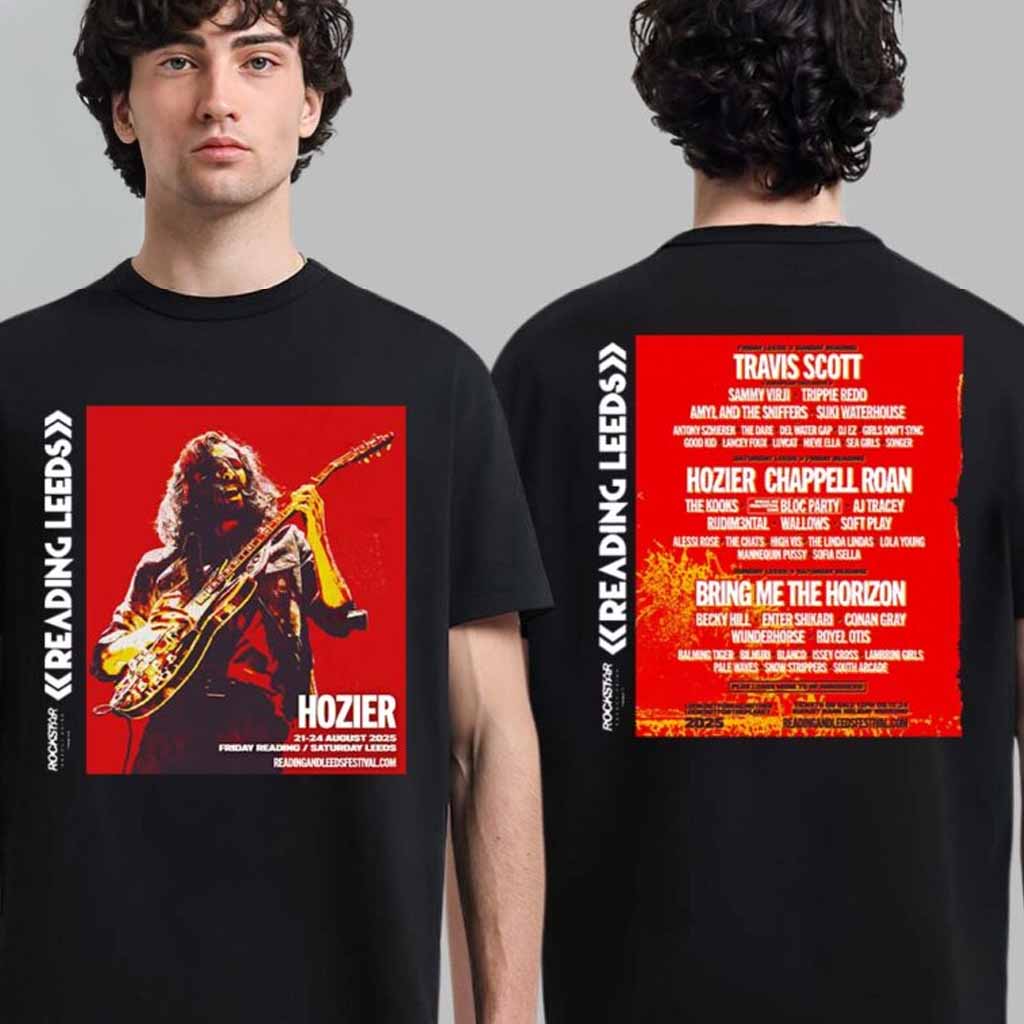 Hozier Headline Reading And Leeds Festival 2025 Sunday Reading Friday Leeds On August 2025 With Lineup Poster T-Shirt Hozier Merch Fan Gifts-1