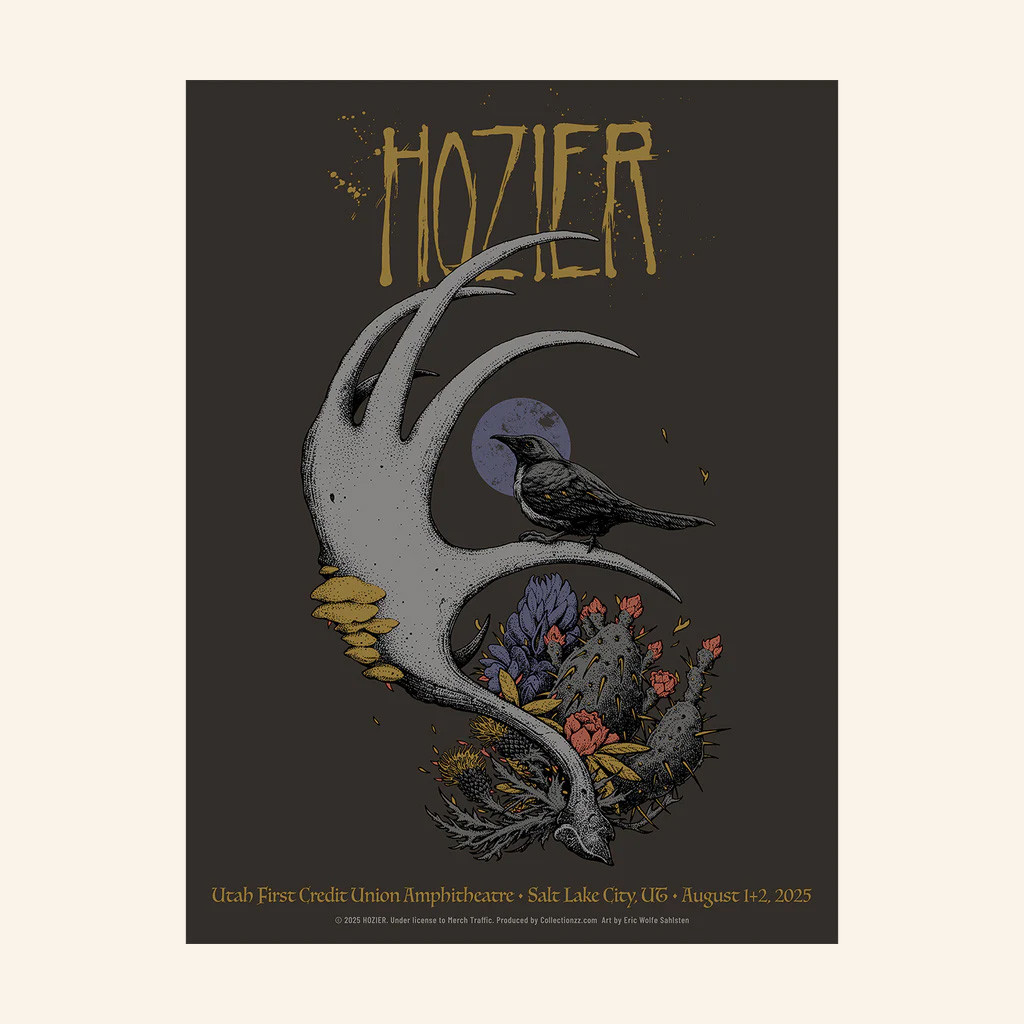 Hozier Tour Merch Salt Lake City August 1 And 2 Show Poster Presents For Music Lovers-1