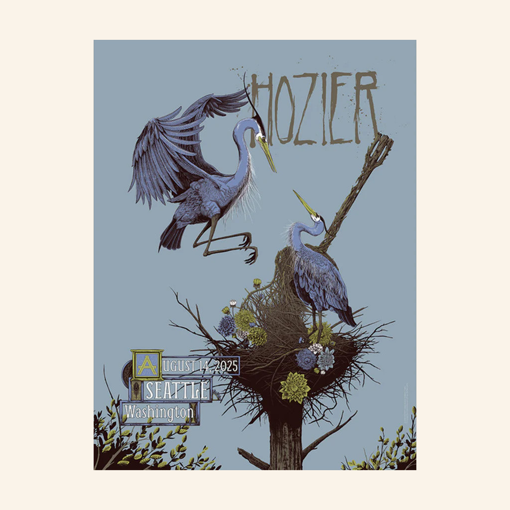 Hozier Tour Merch Seattle August 14 Show Poster Music Gift Ideas For Guys-1