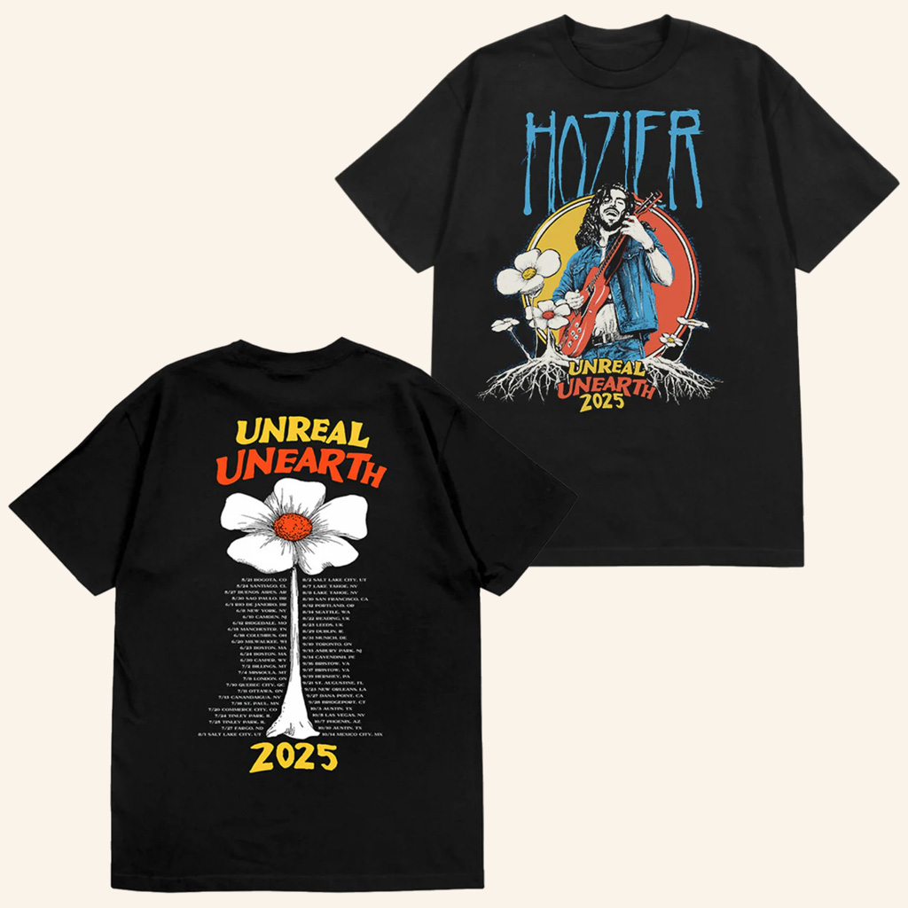 Hozier Tour Merch Unreal Unearth 2025 Flower Tour Shirt Christmas Gifts For Sister-1
