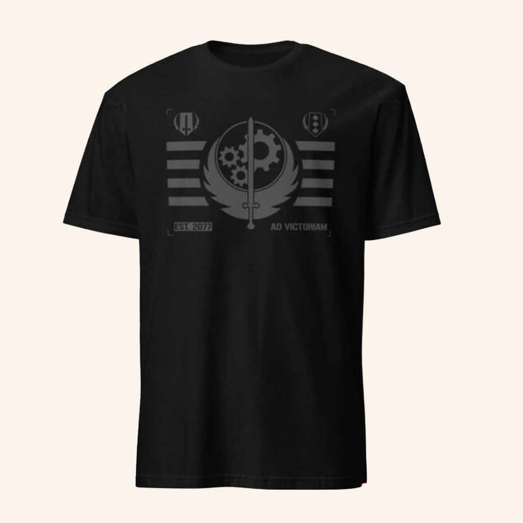 IGN Merch Fallout Brotherhood Of Steel Ad Victoriam Shirt Christmas Presents For Men-1