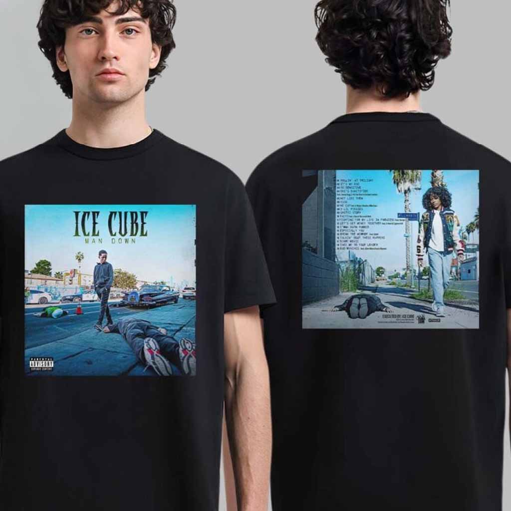 Ice Cube Man Down Album Cover And Full Tracklist T-Shirt Gifts For Boyfriend-1