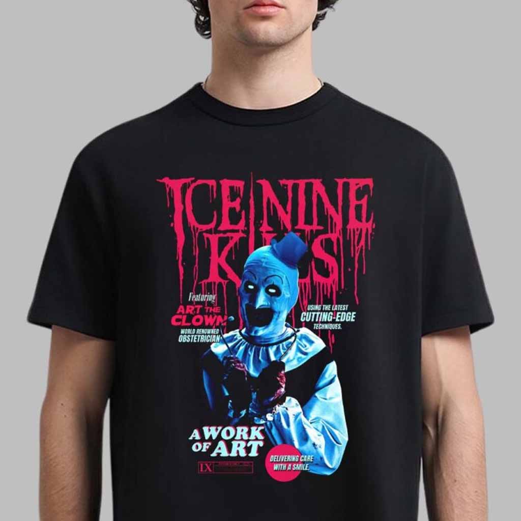 Ice Nine Kills X Terrifier Art The Clown Cutting Edge T-Shirt Fan Apparel Gifts For Dad-1