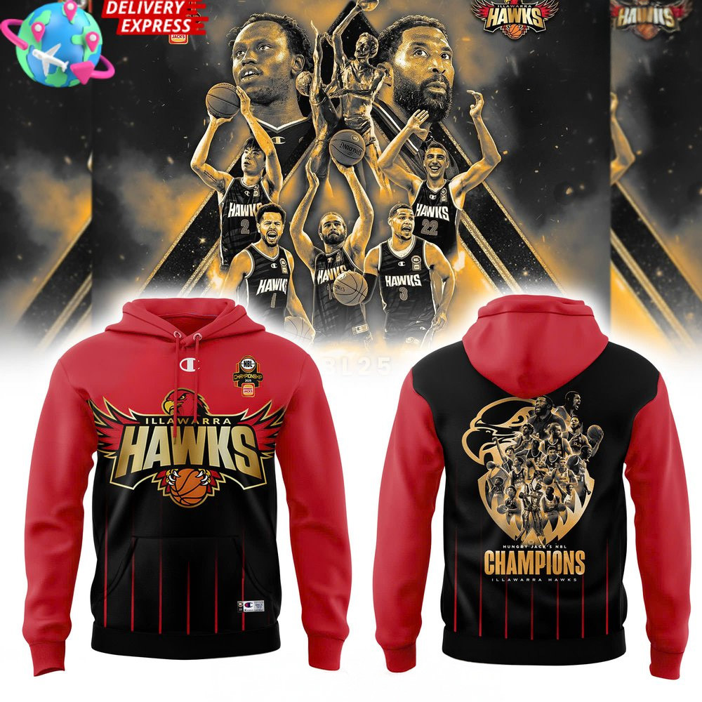 Illawarra Hawks NBL Championship 2025 Hoodie Hawks Merch Simple Father's Day Gift Ideas-1 Illawarra Hawks NBL Championship 2025 Hoodie Hawks Merch Simple Father's Day Gift Ideas-1
