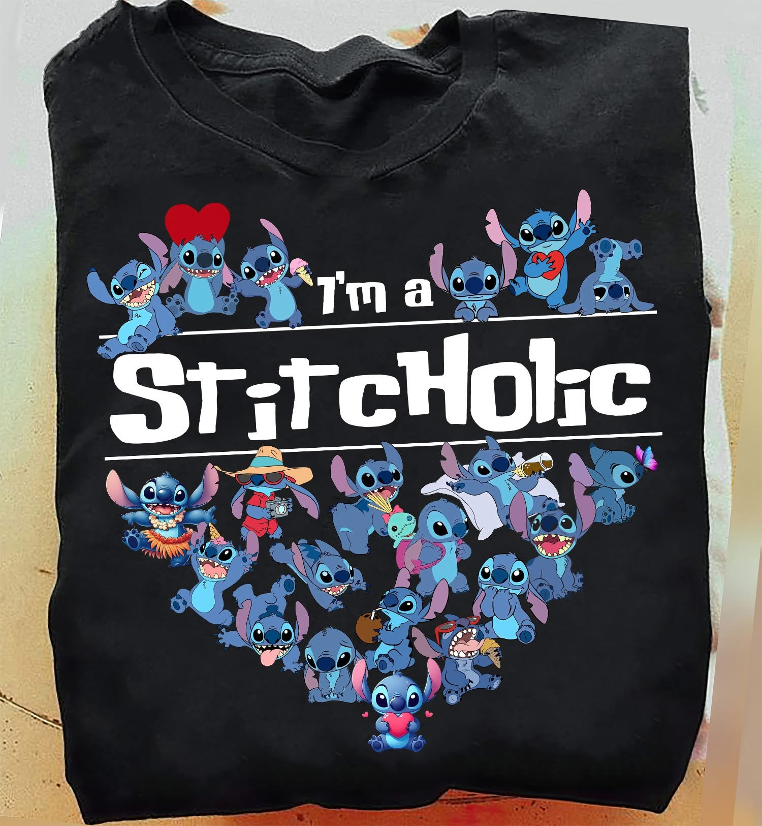 I'm A Stitcholic T-Shirt Cute Gifts For Lilo & Stitch Lovers For Adults For Her-1 I'm A Stitcholic T-Shirt Cute Gifts For Lilo & Stitch Lovers For Adults For Her-1