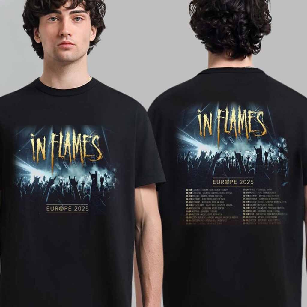 In Flames Europe Tour 2025 Tour Date List T-Shirt Fan Merch Gifts For Father-1