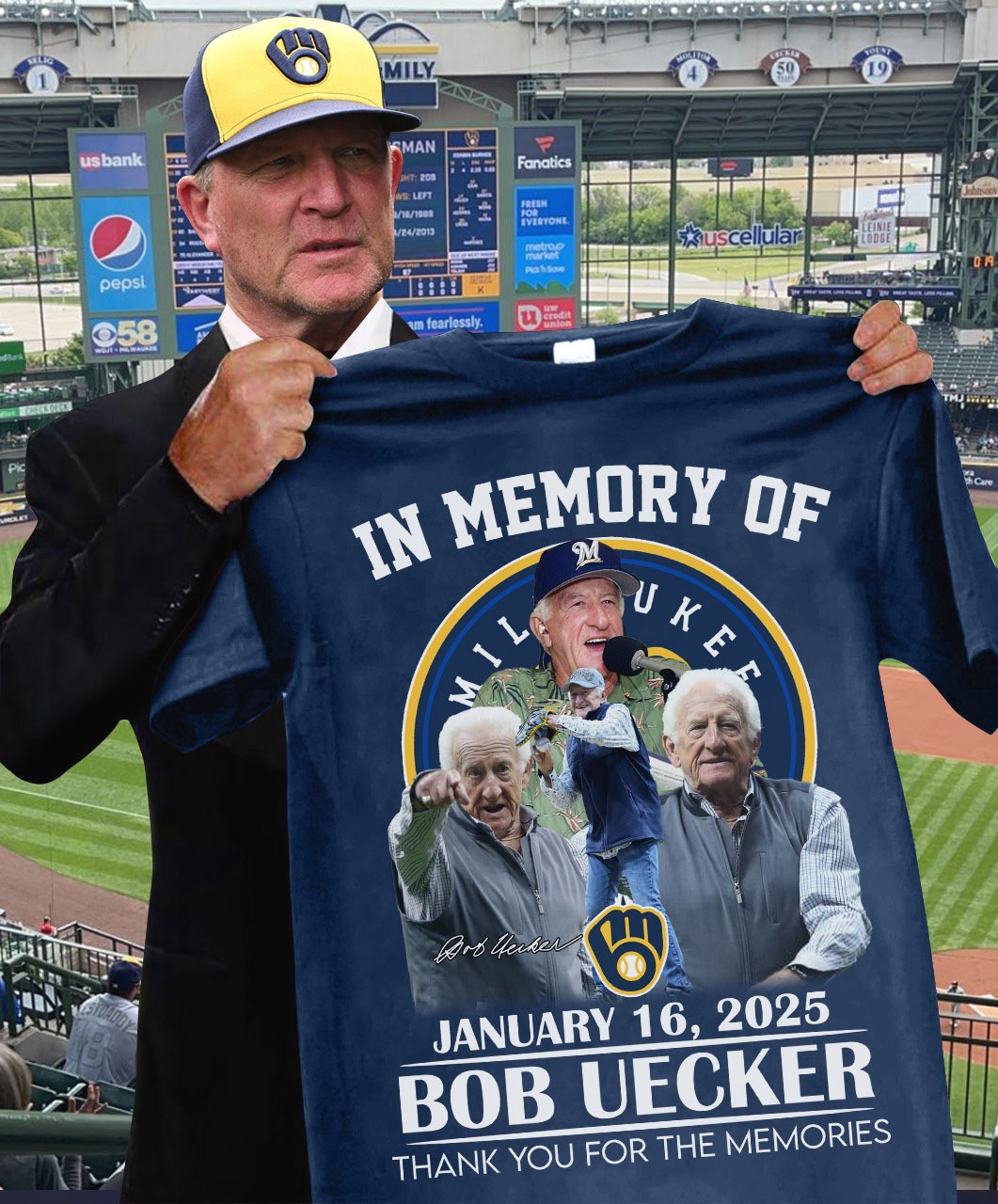 In Memory Of Bob Uecker Milwaukee Brewers Shirt Thank You For The Memories RIP Bob Uecker-1