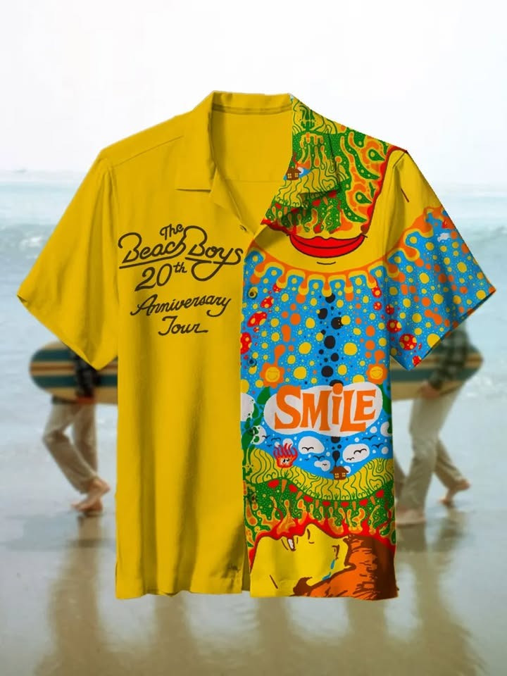 In Memory Of Brian Wilson Hawaiian Shirt Smile The Beach Boys 20Th Anniversary Tour Merch-1 In Memory Of Brian Wilson Hawaiian Shirt Smile The Beach Boys 20Th Anniversary Tour Merch-1