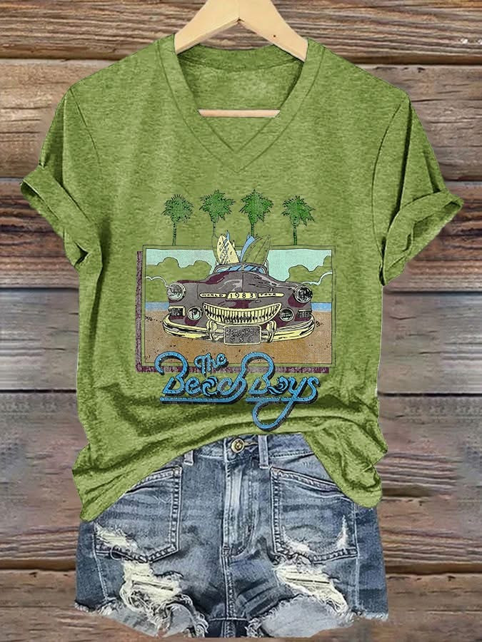 In Memory Of Brian Wilson Women's V-Neck Shirt The Soul Of The Beach Boys Fan Gifts For Her-1 In Memory Of Brian Wilson Women's V-Neck Shirt The Soul Of The Beach Boys Fan Gifts For Her-1