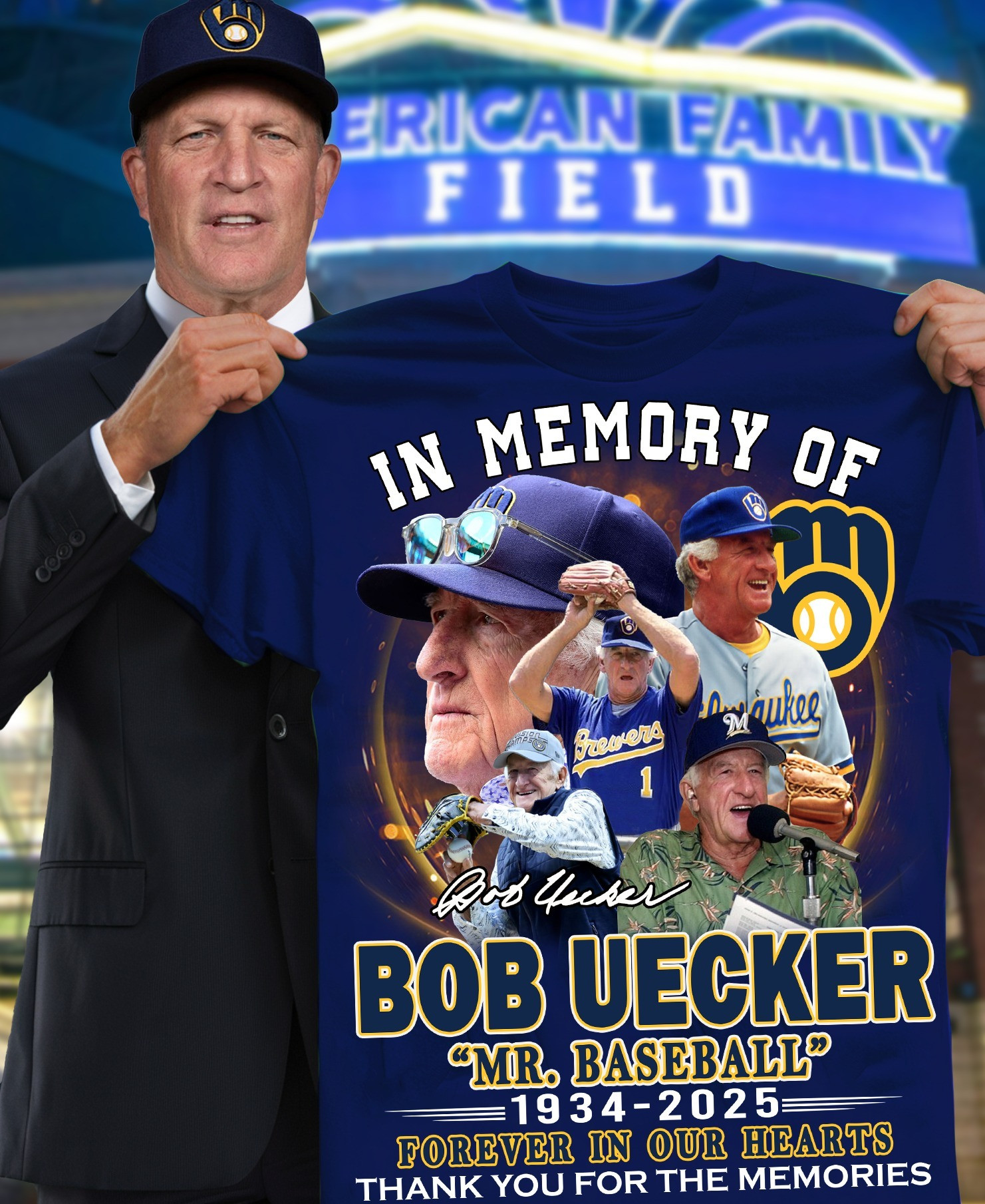 In Memory Of Mr Baseball Brewers Bob Uecker Shirt RIP Rest In Peace Bob Uecker T-Shirt-1