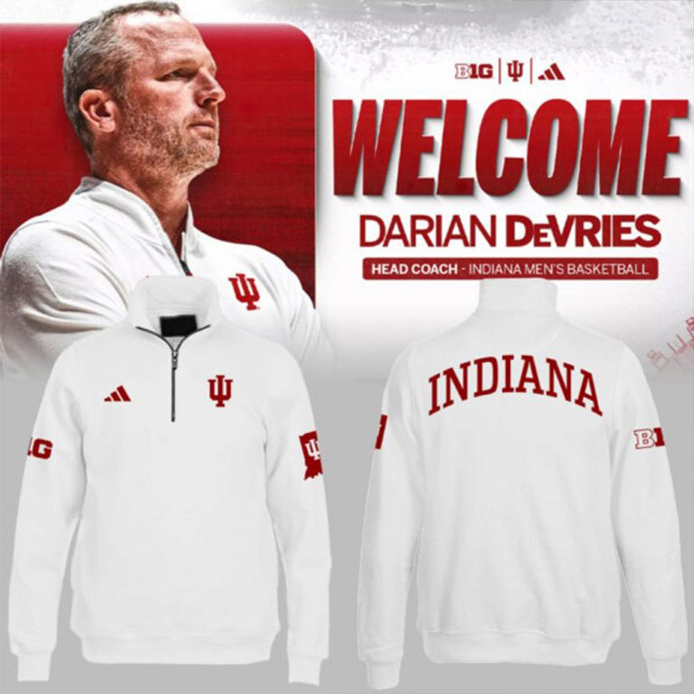 Indiana Hoosiers Welcome Darian DeVries Quarter Zip Sweatshirt Father's Day Gifts For Grandpa-1 Indiana Hoosiers Welcome Darian DeVries Quarter Zip Sweatshirt Father's Day Gifts For Grandpa-1