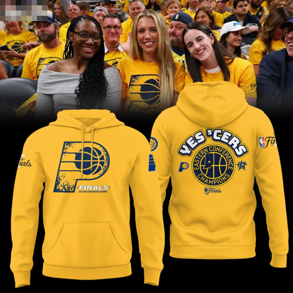 Indiana Pacers 2025 Eastern Conference Champions Hoodie Gold NBA Finals Merch Cool Gifts-1 Indiana Pacers 2025 Eastern Conference Champions Hoodie Gold NBA Finals Merch Cool Gifts-1