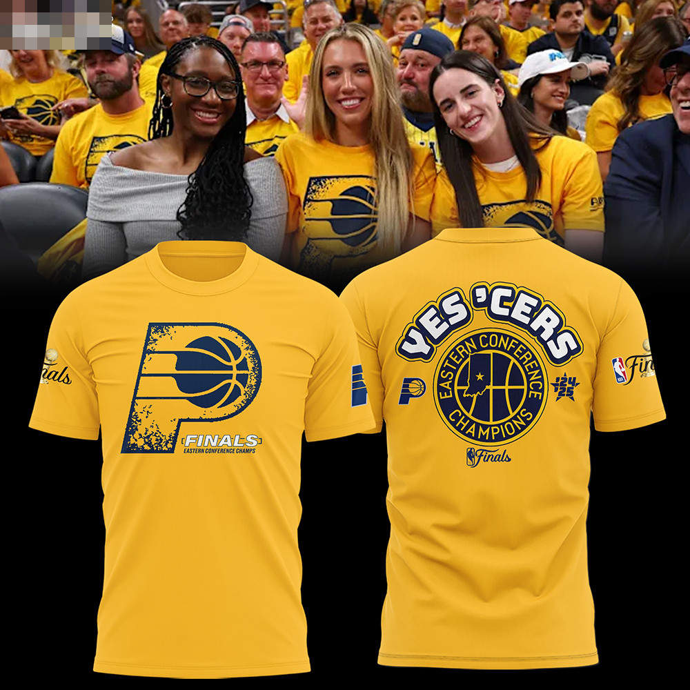 Indiana Pacers 2025 Eastern Conference Champions Shirt Yellow Gold Fan Merch Cool Gifts-1