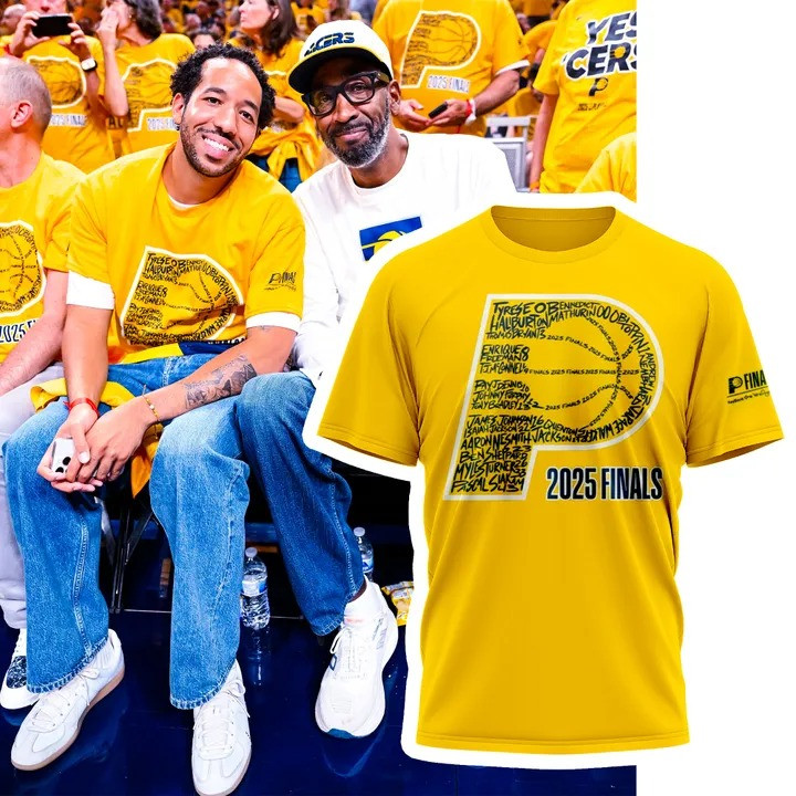 Indiana Pacers 2025 NBA Finals T-Shirt Yellow Basketball Fan Merch Clothing For Men Women-1 Indiana Pacers 2025 NBA Finals T-Shirt Yellow Basketball Fan Merch Clothing For Men Women-1