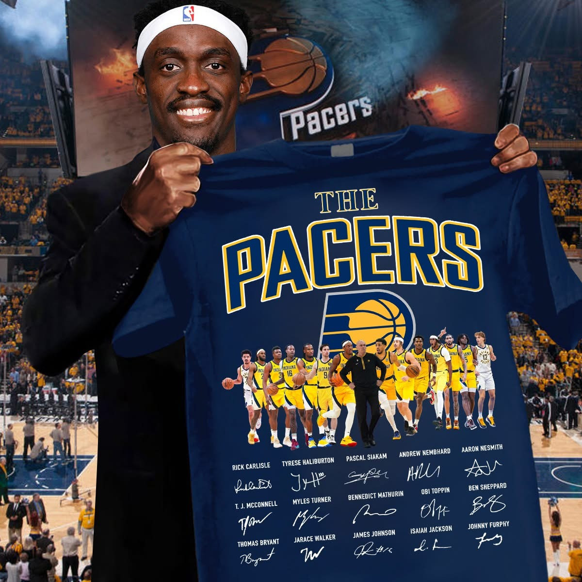 Indiana Pacers Eastern Conference Champions 2025 Hoodie The Pacers Squad Signature Tee-1